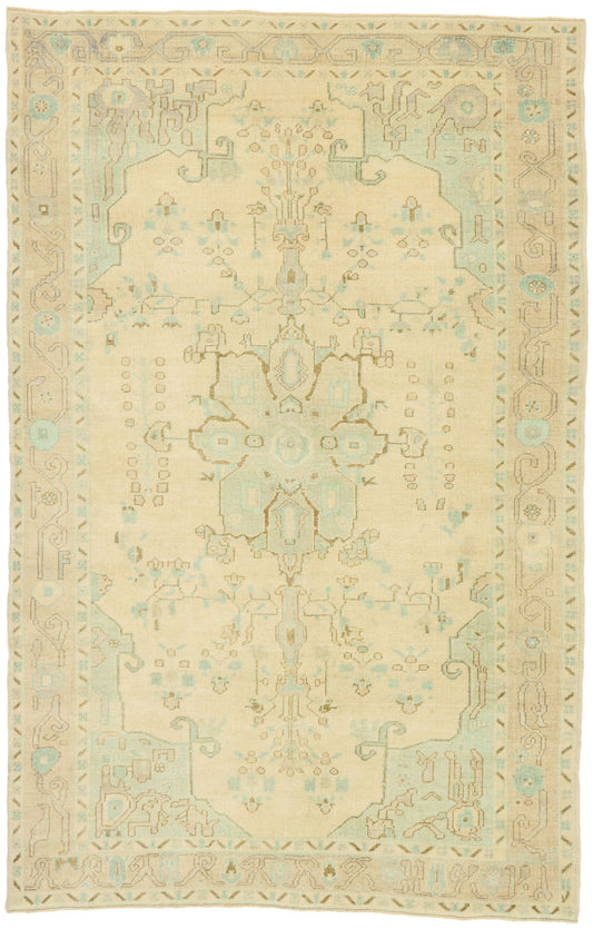 6 x 9 Vintage Turkish Oushak Rug 52977
