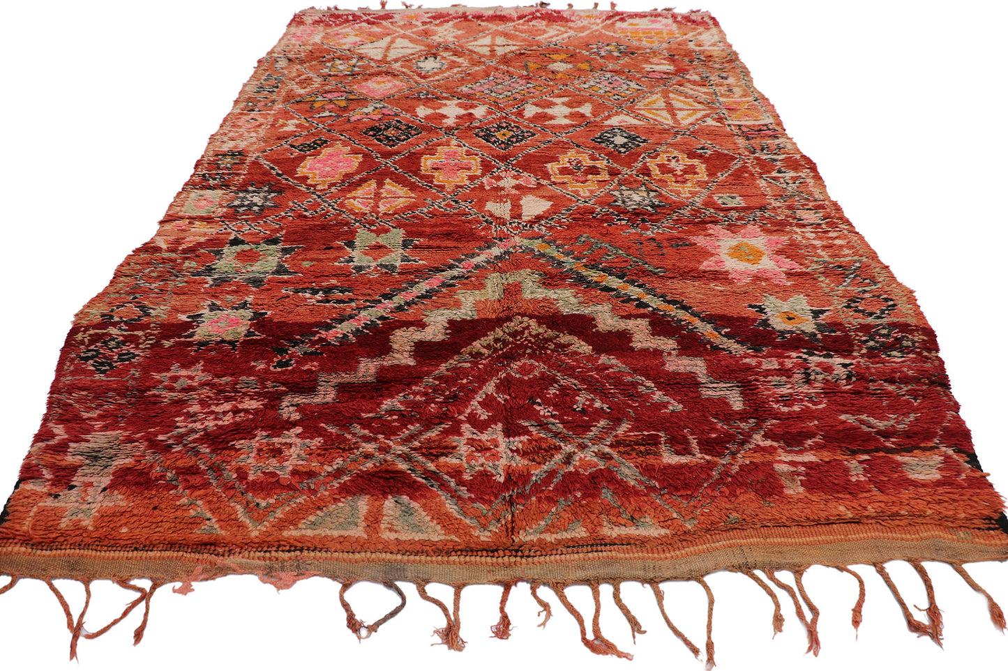 6 x 9 Vintage Red Boujad Moroccan Rug 21311