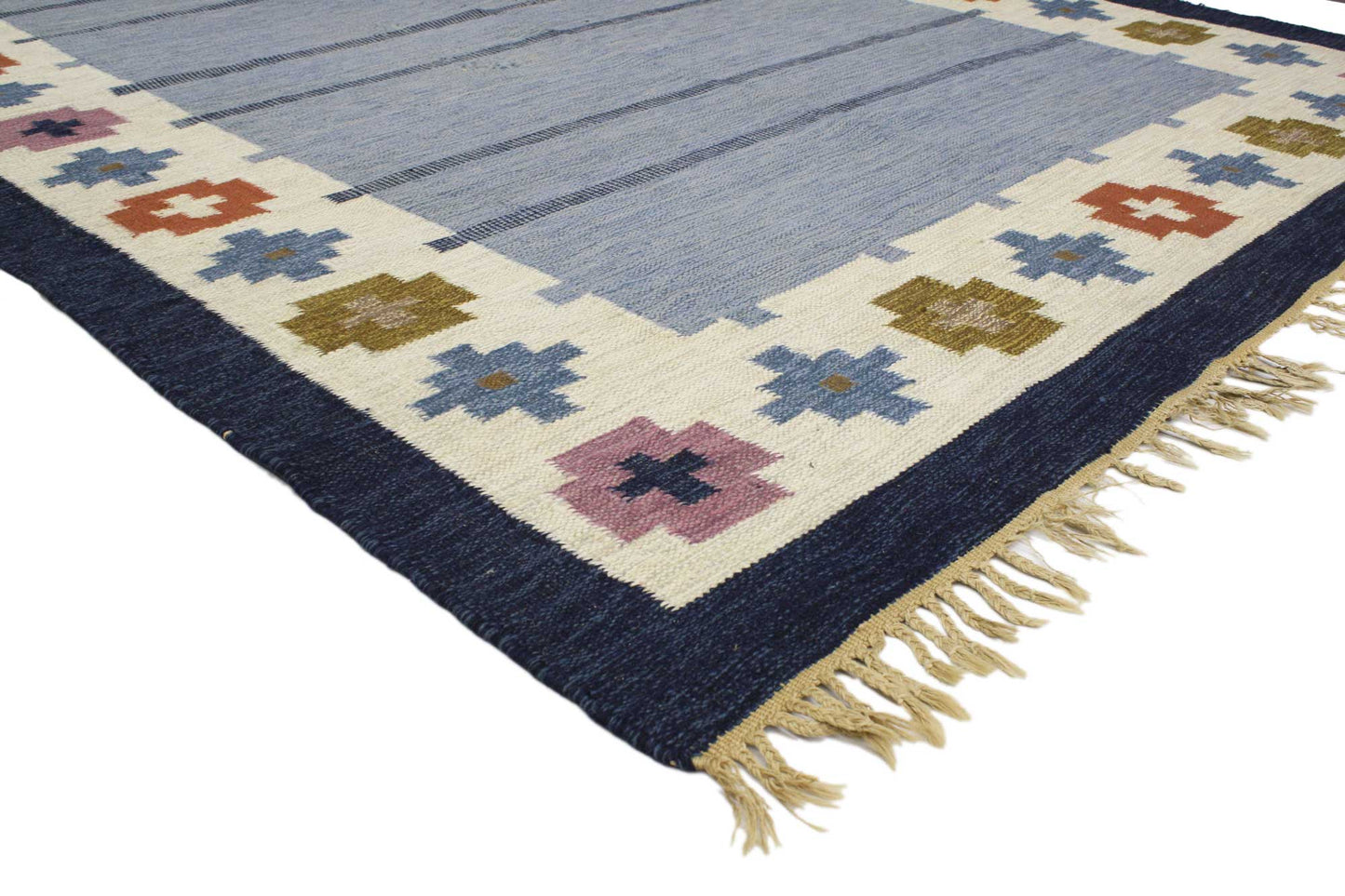 7 x 9 Ellen Stahlbrand Vintage Swedish Rollakan Rug 77035