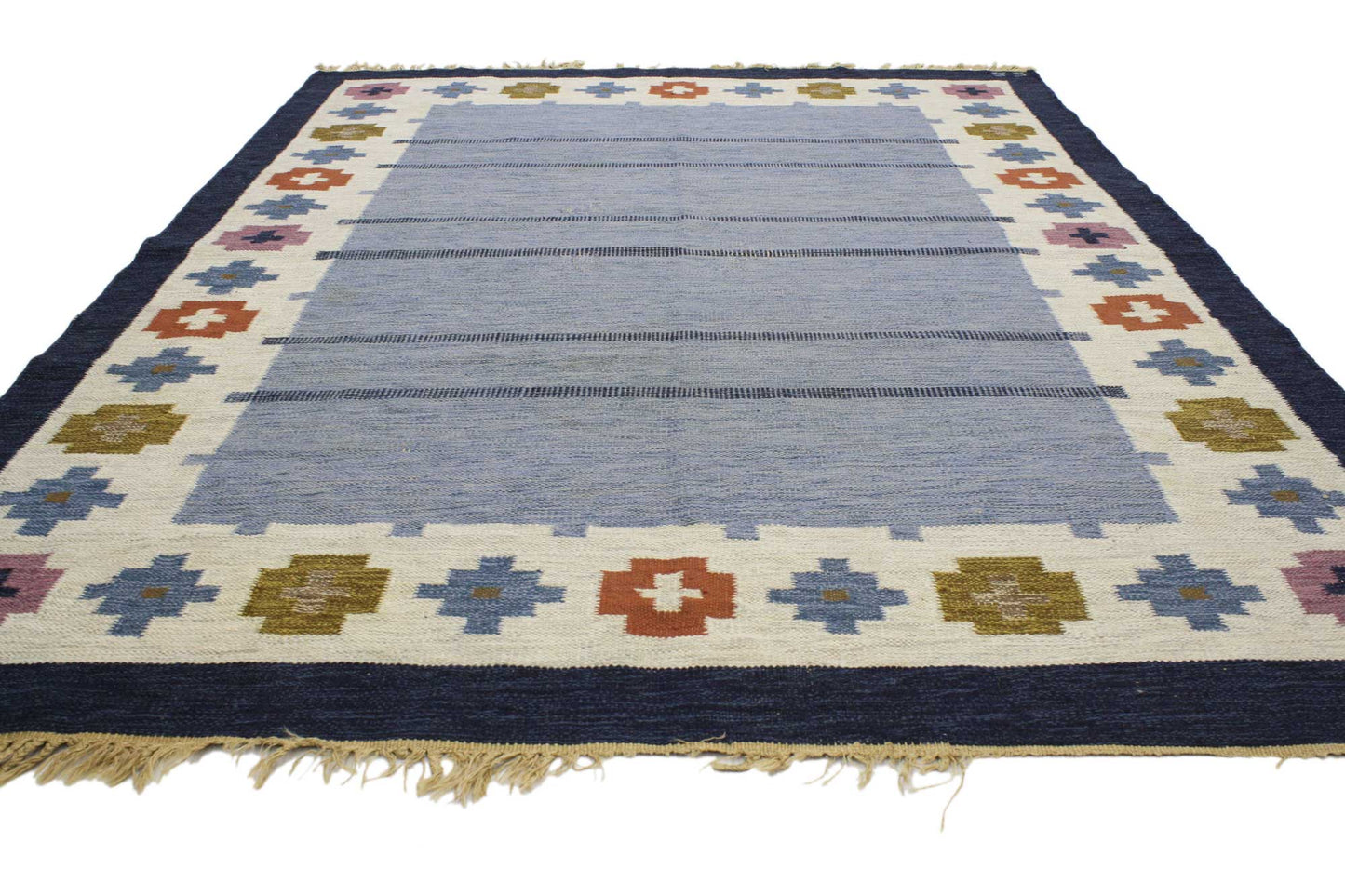 7 x 9 Ellen Stahlbrand Vintage Swedish Rollakan Rug 77035