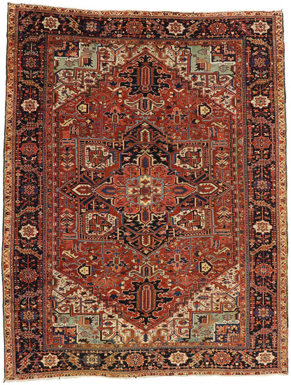 9 x 12 Antique Heriz Rug 70227