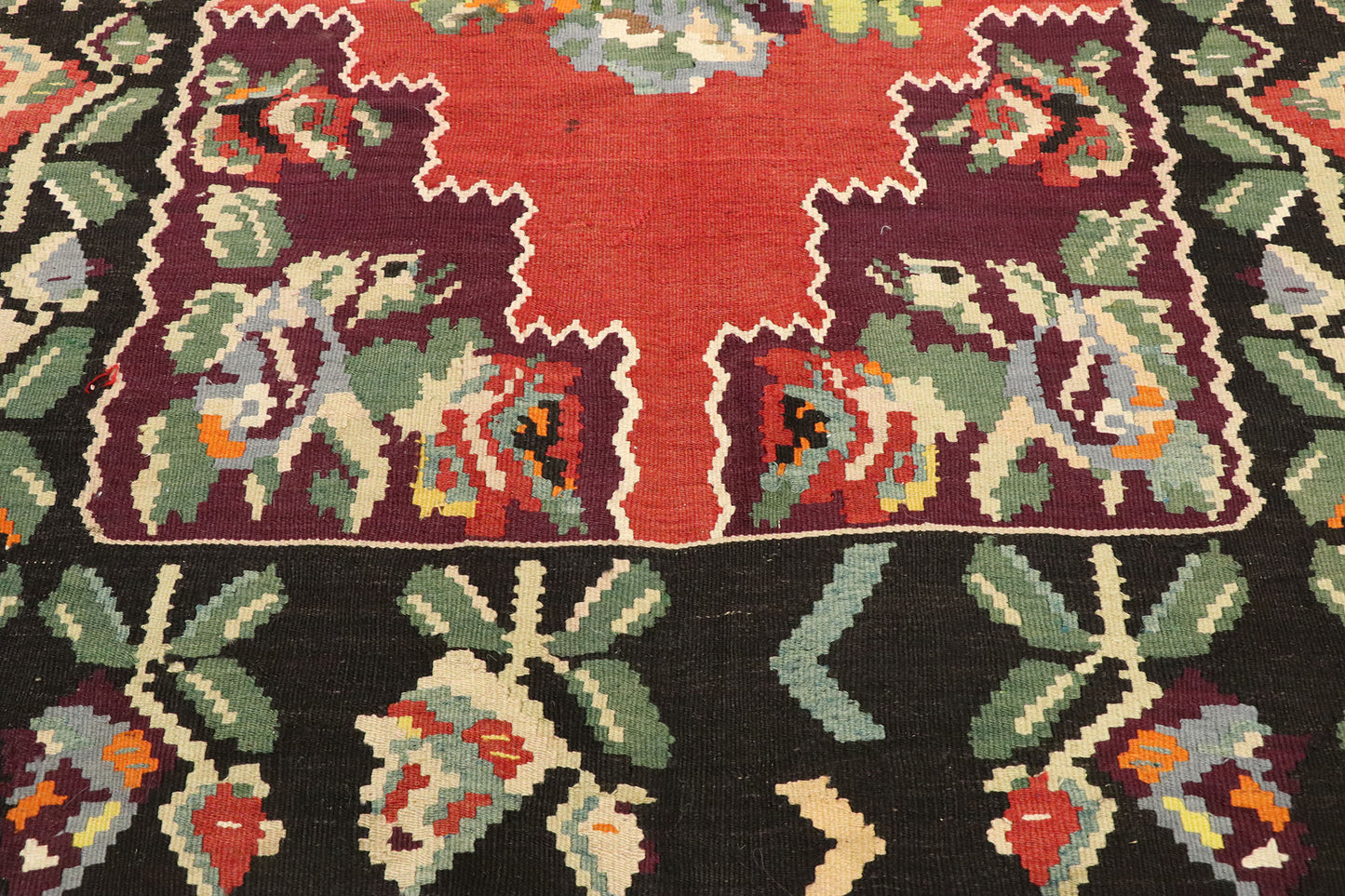 4 x 8 Vintage Turkish Rose Kilim Rug 70283