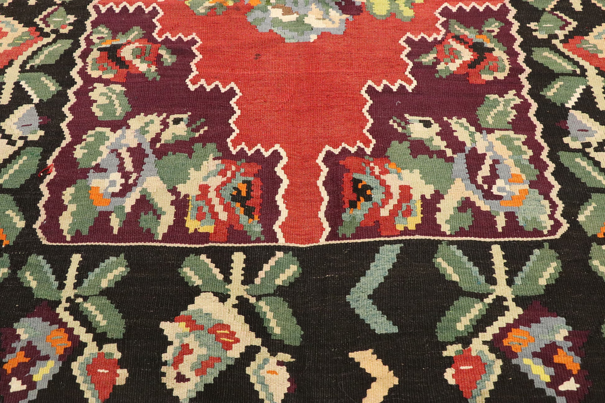 4 x 8 Vintage Turkish Rose Kilim Rug 70283