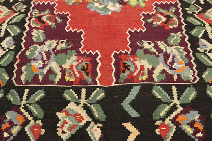 4 x 8 Vintage Turkish Rose Kilim Rug 70283