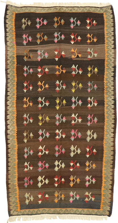 5 x 9 Vintage Turkish Floral Kilim Rug 70293