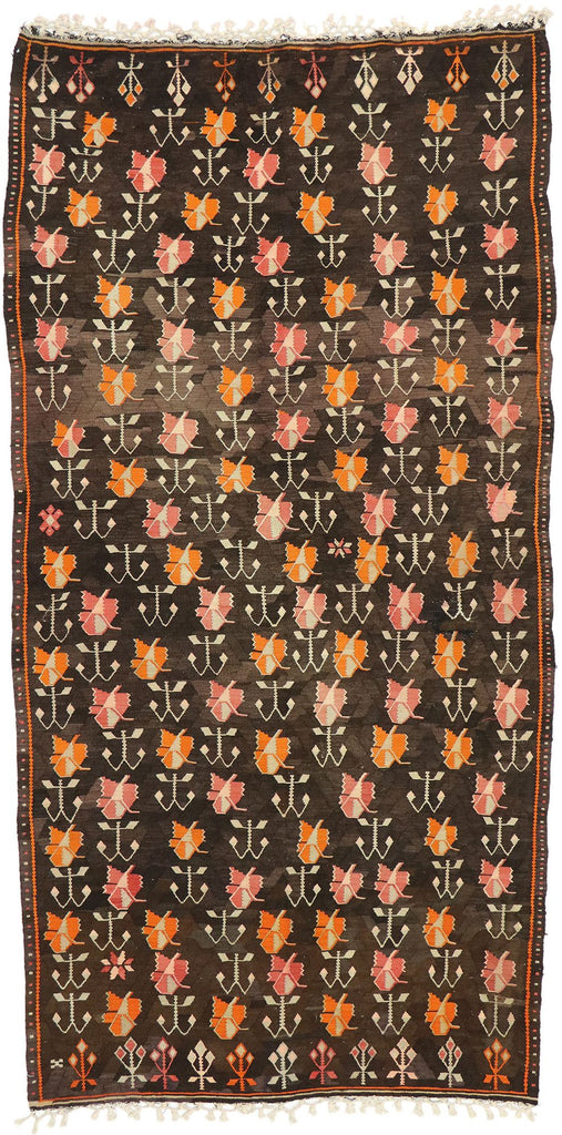 5 x 10 Vintage Turkish Floral Kilim Rug 70298