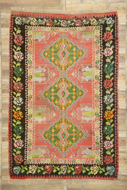 7 x 10 Vintage Floral Kilim Rug 70313