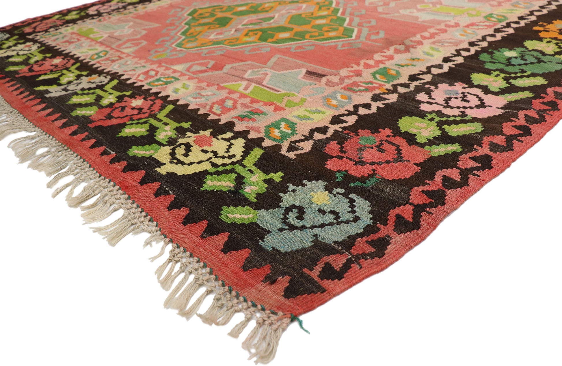 7 x 10 Vintage Floral Kilim Rug 70313