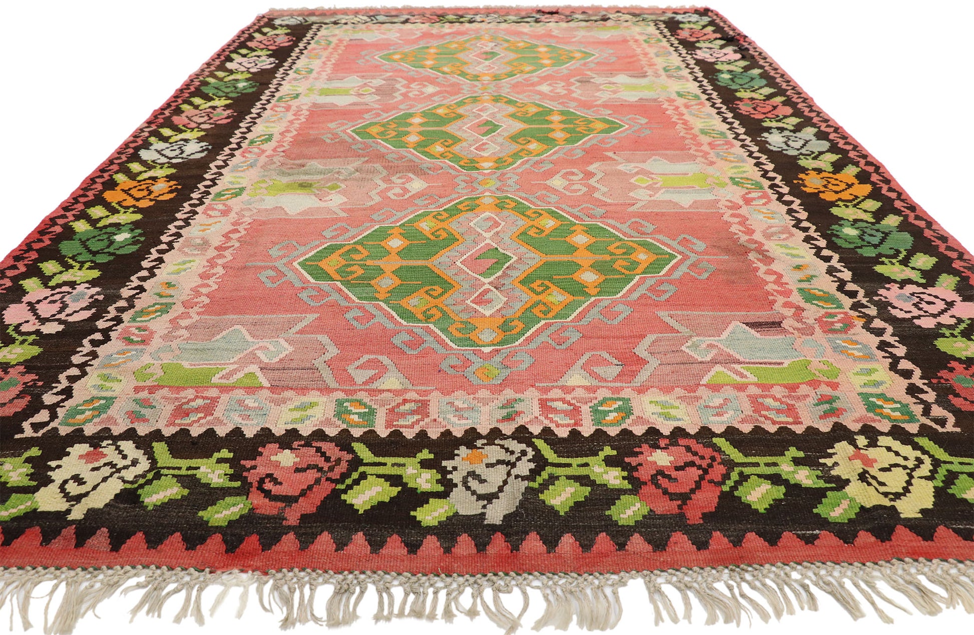 7 x 10 Vintage Floral Kilim Rug 70313