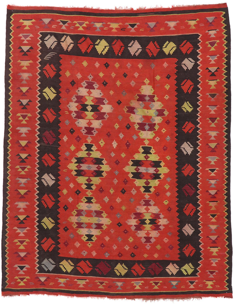 7 x 9 Vintage Turkish Kilim Rug 70464