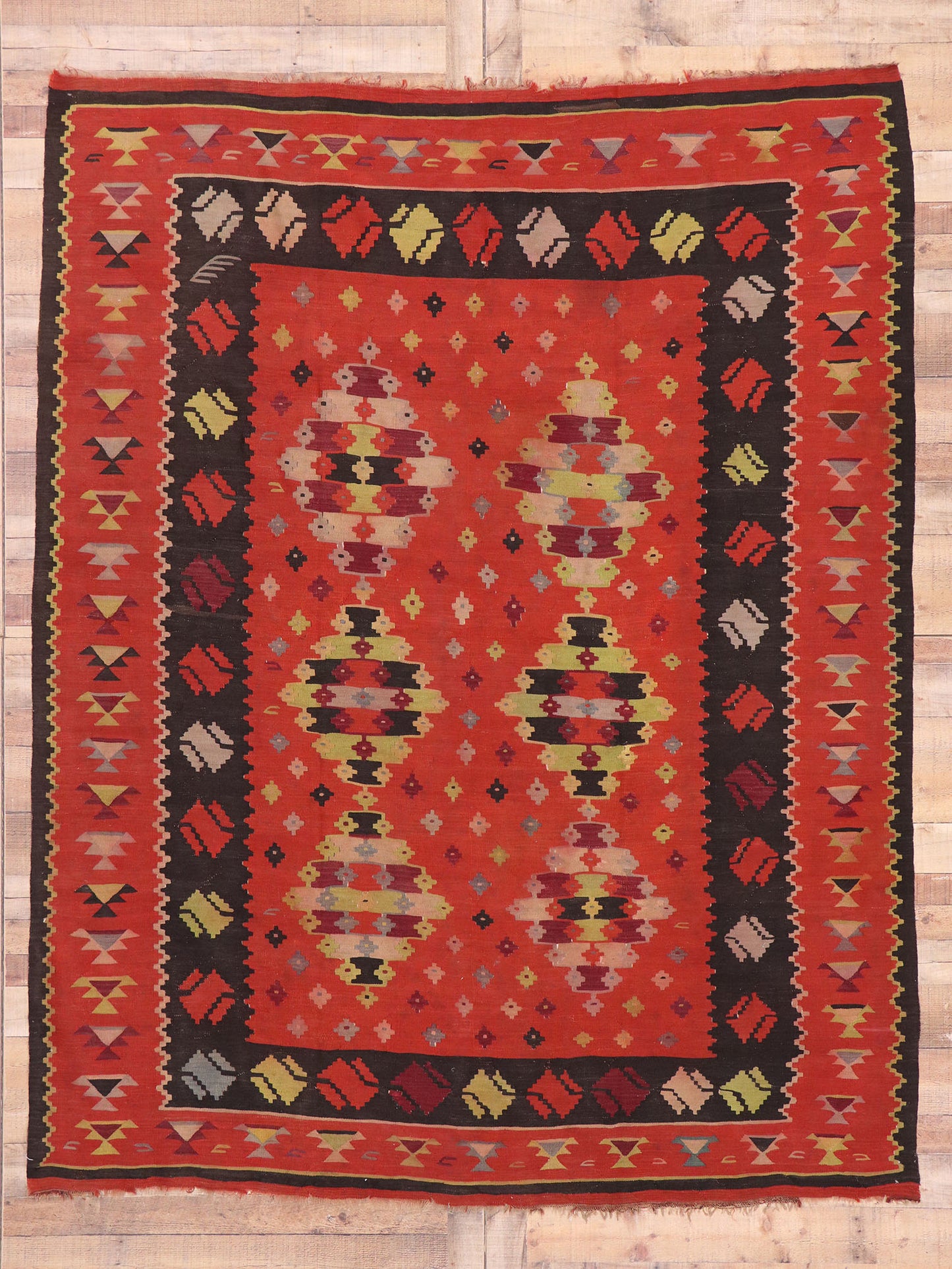 7 x 9 Vintage Turkish Kilim Rug 70464