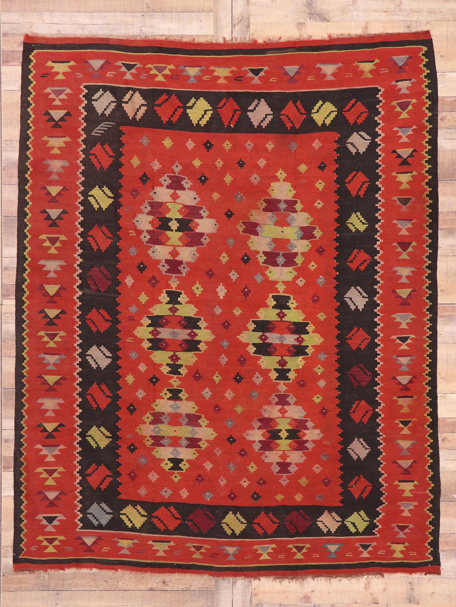 7 x 9 Vintage Turkish Kilim Rug 70464