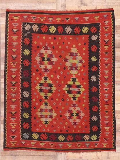 7 x 9 Vintage Turkish Kilim Rug 70464