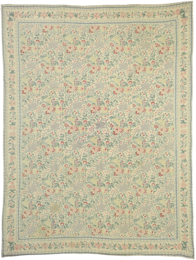 9 x 12 Vintage Chain Stitch Floral Rug 70479