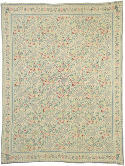 9 x 12 Vintage Chain Stitch Floral Rug 70479