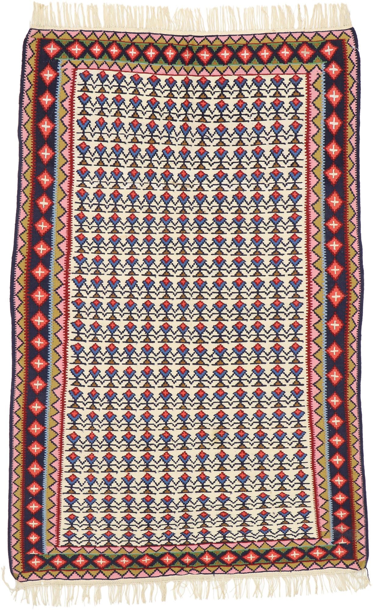3 x 5 Vintage Persian Senneh Rug 70497