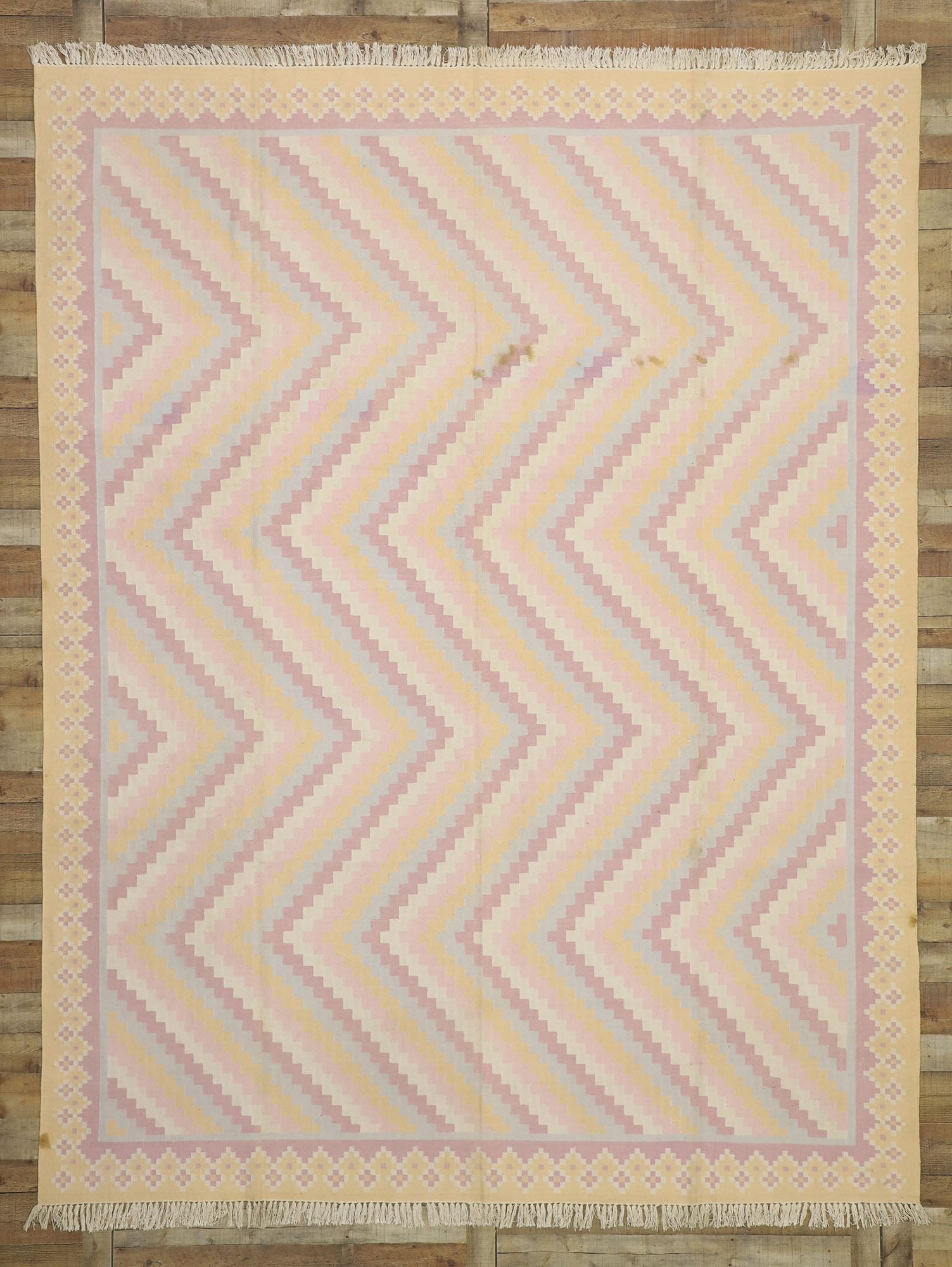 9 x 12 Vintage Indian Dhurrie Rug 70502