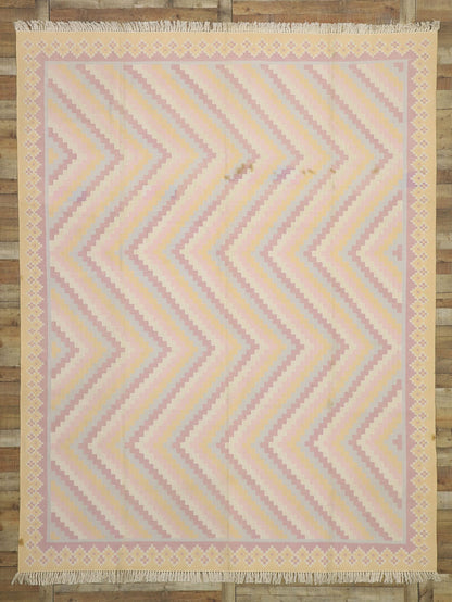 9 x 12 Vintage Indian Dhurrie Rug 70502