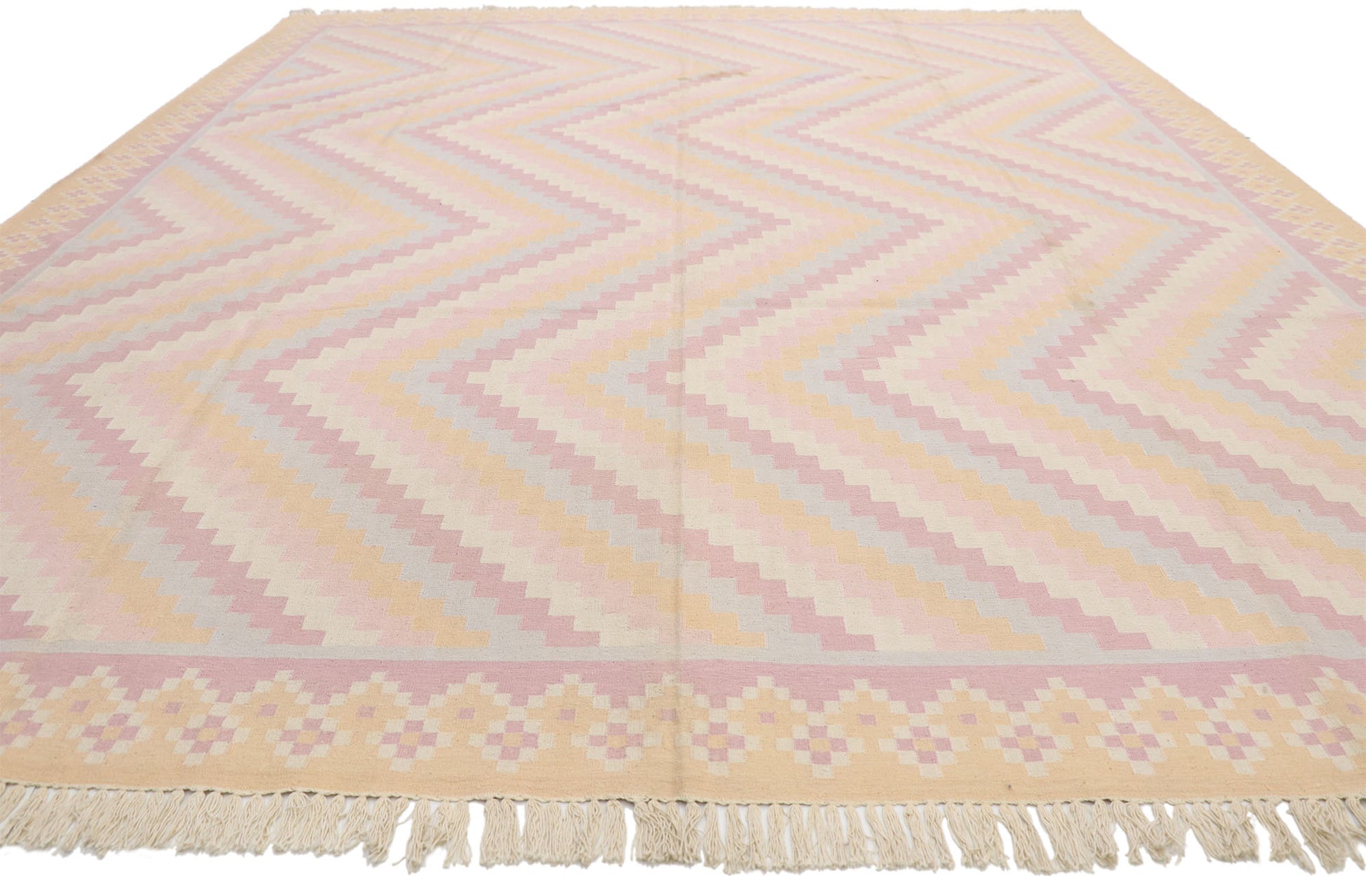 9 x 12 Vintage Indian Dhurrie Rug 70502