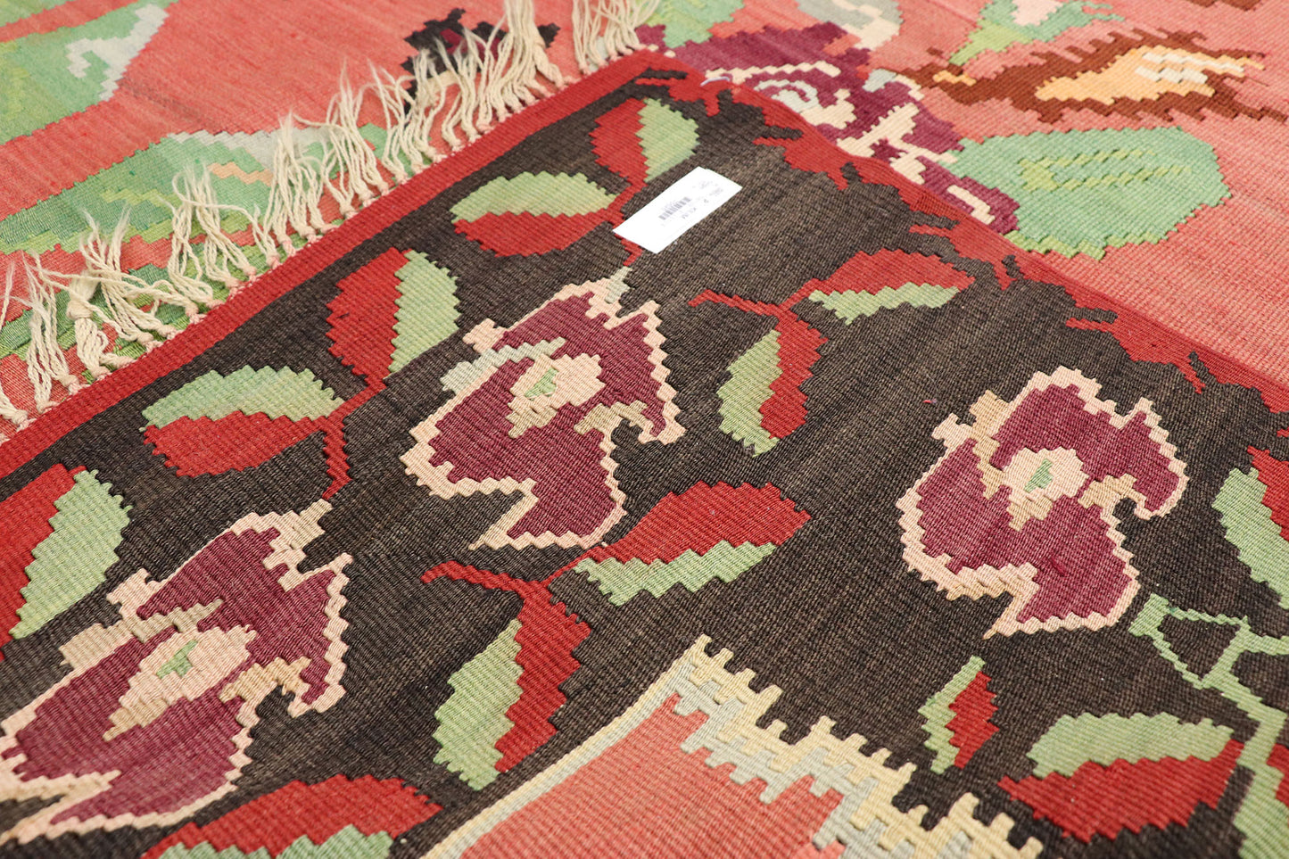 7 x 10 Vintage Turkish Rose Kilim Rug 70525
