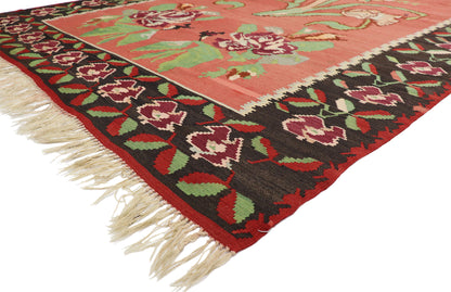 7 x 10 Vintage Turkish Rose Kilim Rug 70525