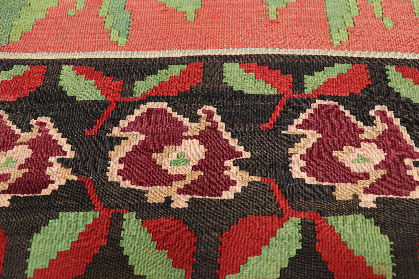 7 x 10 Vintage Turkish Rose Kilim Rug 70525