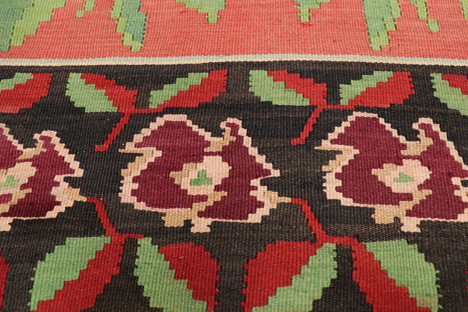 7 x 10 Vintage Turkish Rose Kilim Rug 70525