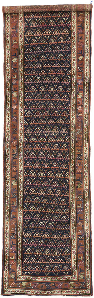 4 x 13 Antique Russian Caucasian Shirvan Boteh Runner 70541