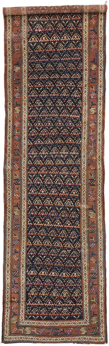 4 x 13 Antique Russian Caucasian Shirvan Boteh Runner 70541