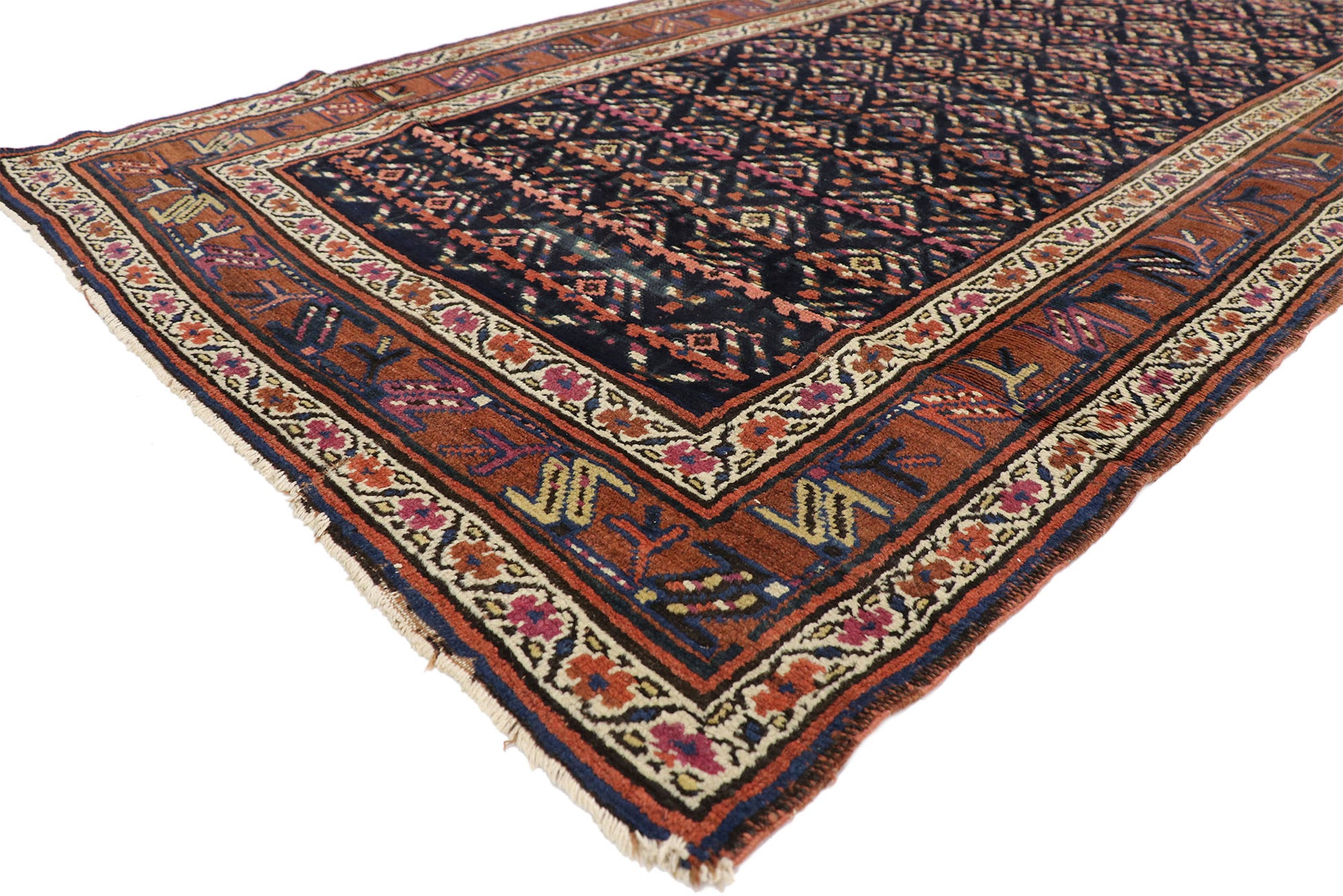 4 x 13 Antique Russian Caucasian Shirvan Boteh Runner 70541