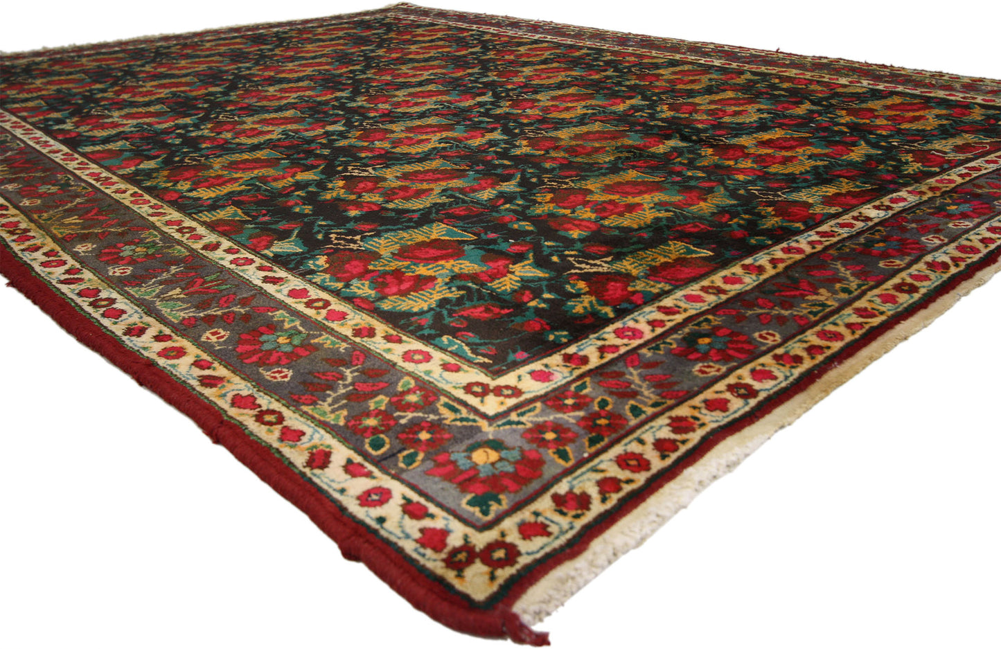 7 x 9 Vintage Persian Bijar Rug 70551