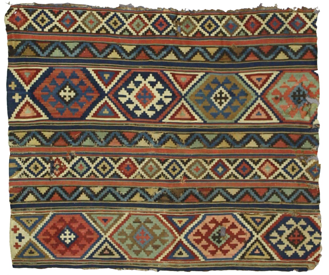 4 x 4 Antique Caucasian Kilim Rug 70672