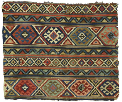 4 x 4 Antique Caucasian Kilim Rug 70672