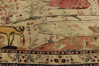 4 x 6 Antique Tabriz Pictorial Rug 70679