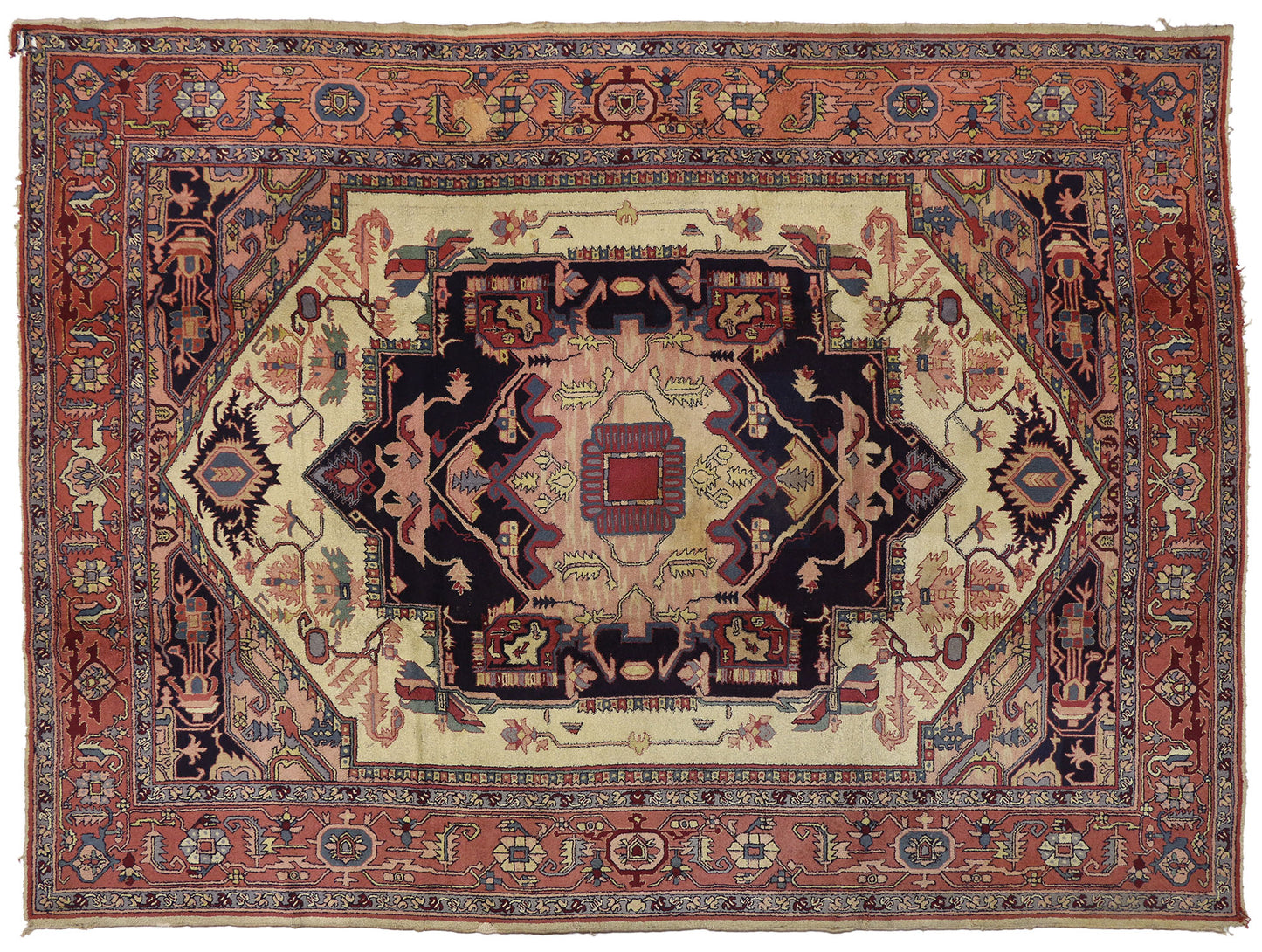 8 x 11 Antique European Hooked Rug 70713