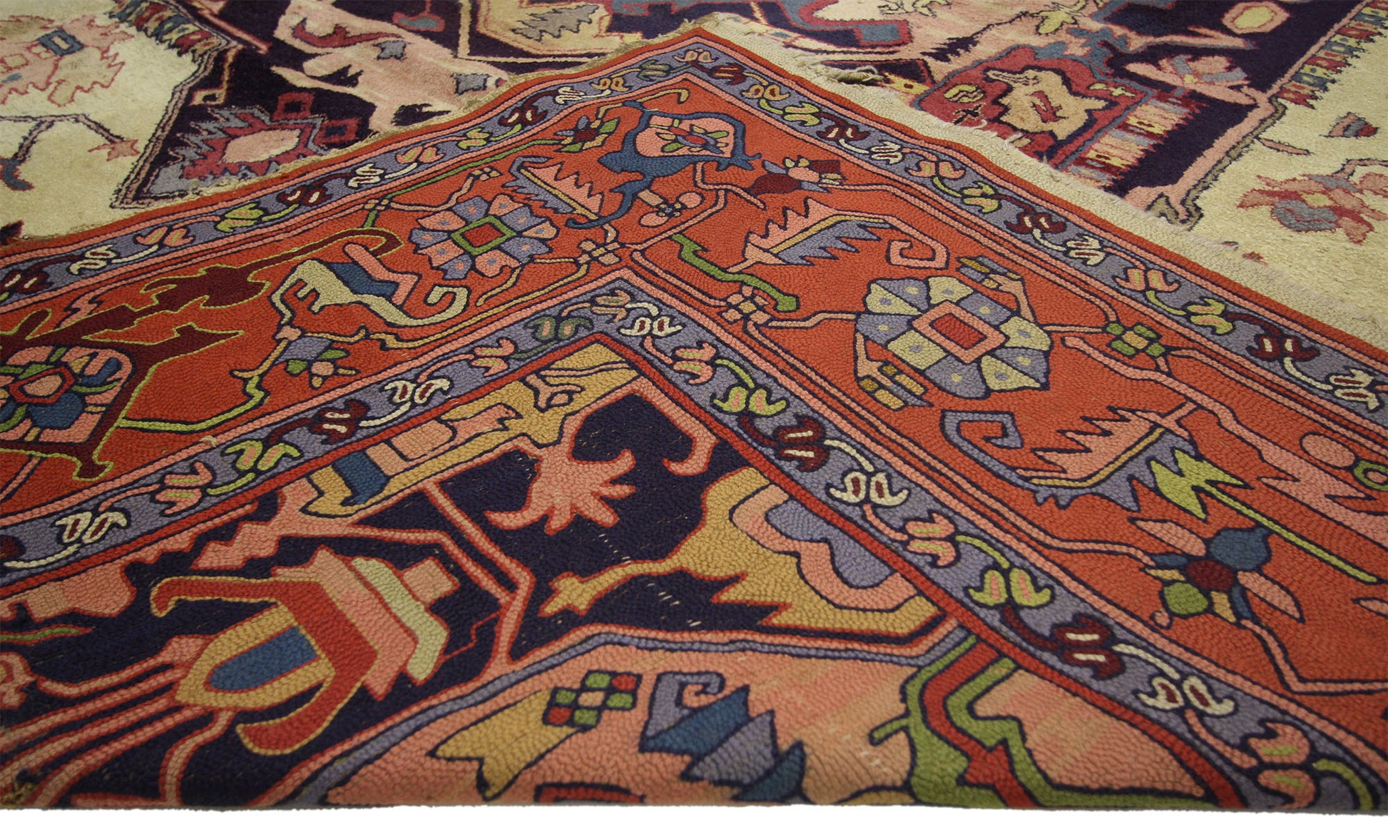 8 x 11 Antique European Hooked Rug 70713