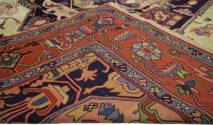 8 x 11 Antique European Hooked Rug 70713