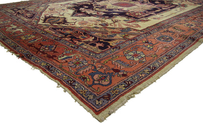 8 x 11 Antique European Hooked Rug 70713