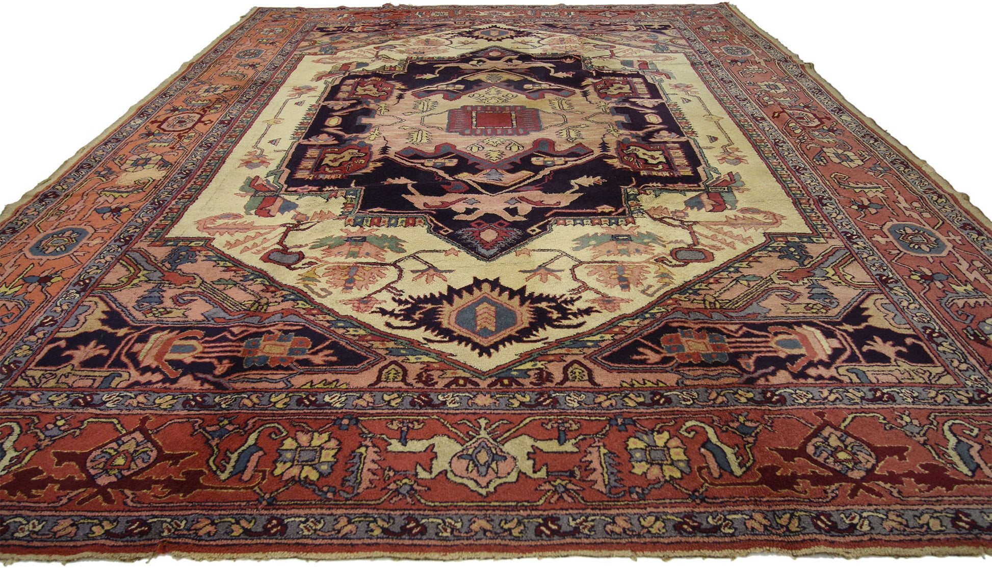 8 x 11 Antique European Hooked Rug 70713