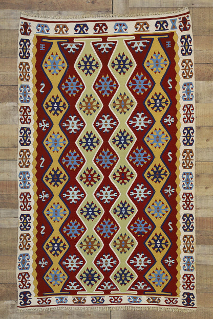 3 x 6 Vintage Turkish Silk Kilim Rug 70792