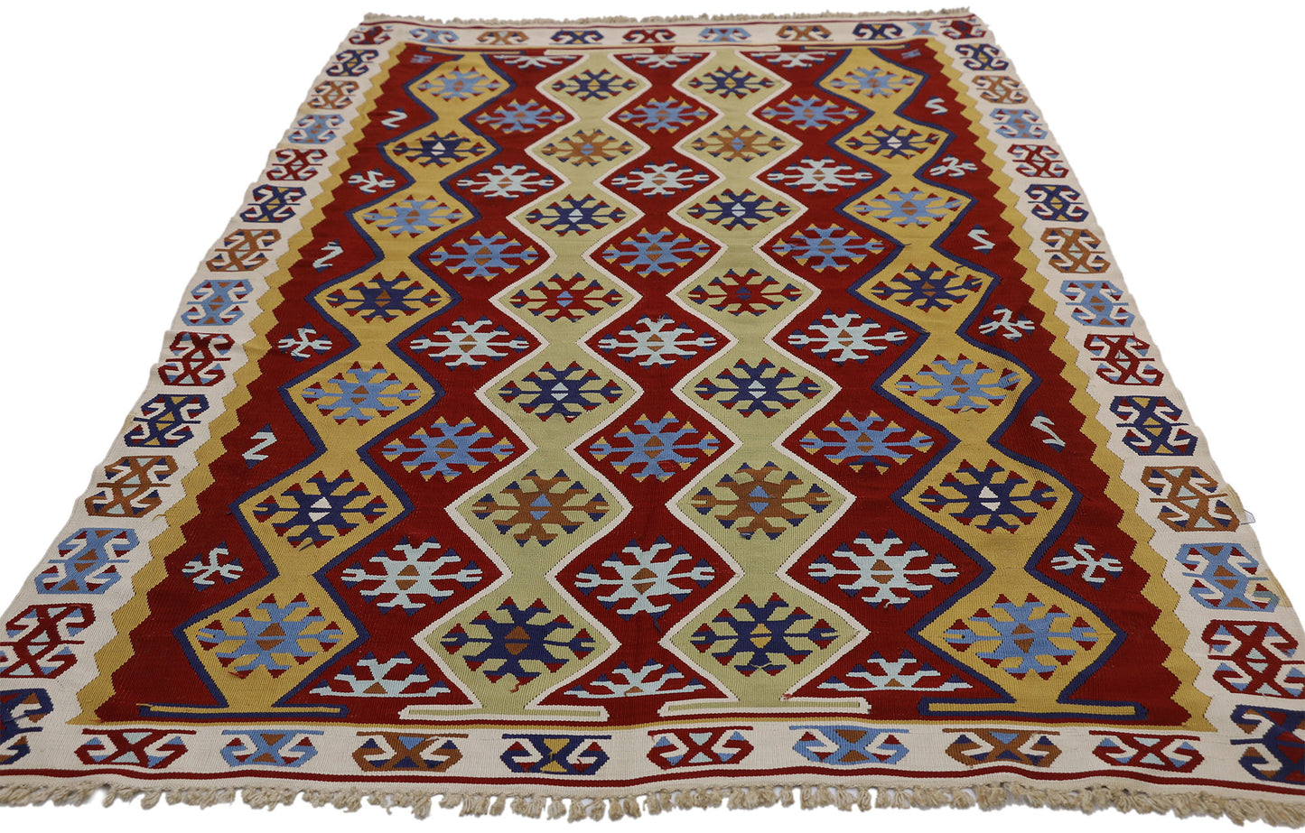 3 x 6 Vintage Turkish Silk Kilim Rug 70792