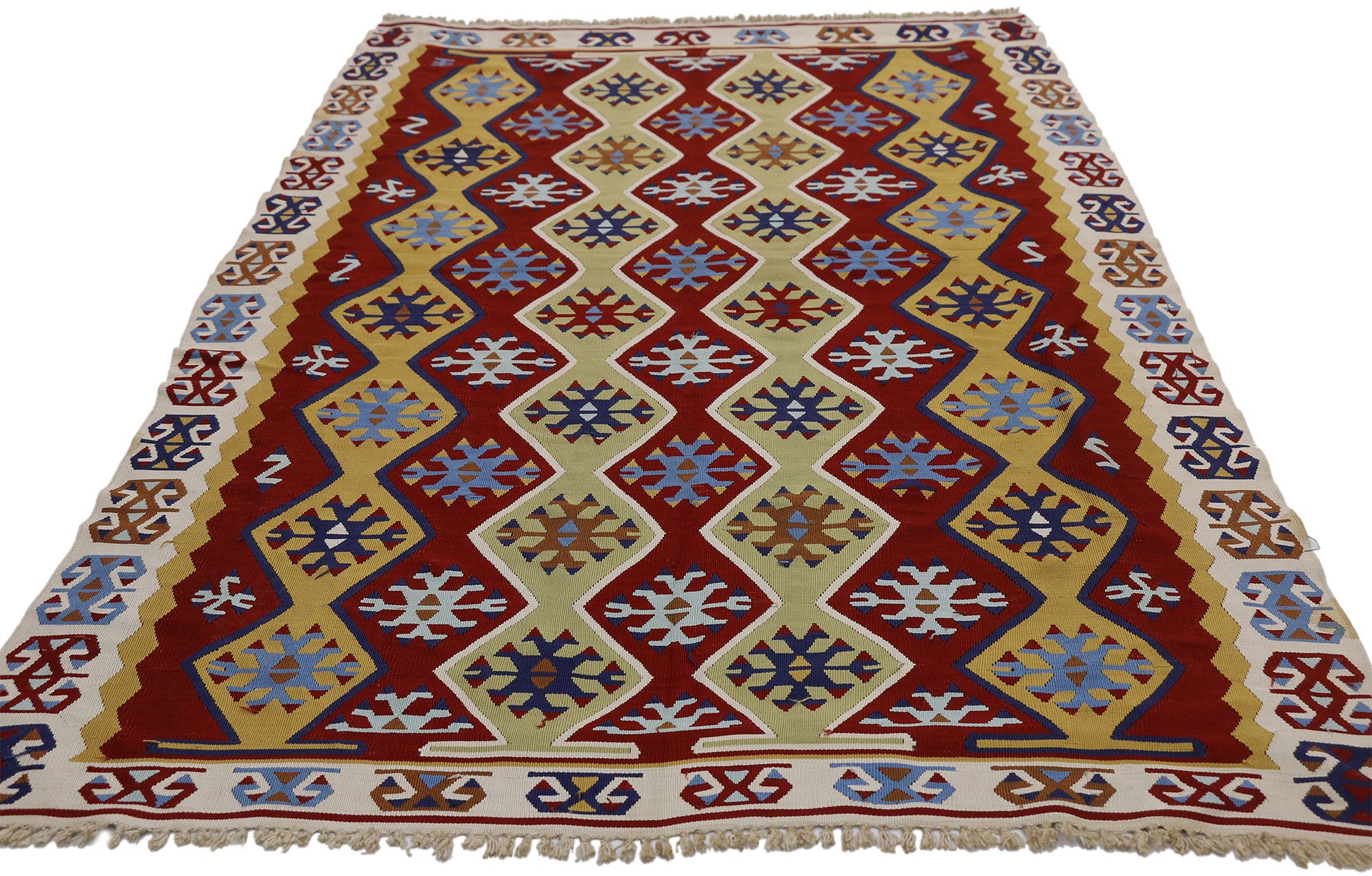 3 x 6 Vintage Turkish Silk Kilim Rug 70792