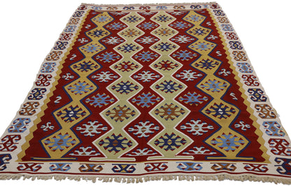 3 x 6 Vintage Turkish Silk Kilim Rug 70792