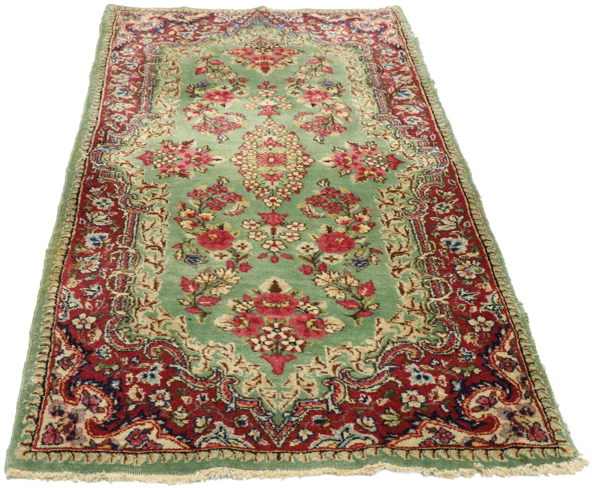 2 x 4 Antique Persian Kerman Rug 70817