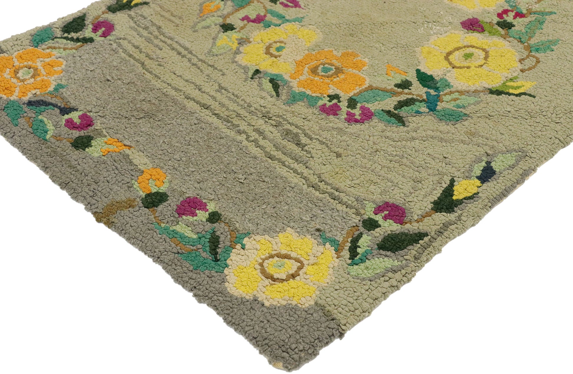 2 x 3 Antique American Hooked Rug 70855