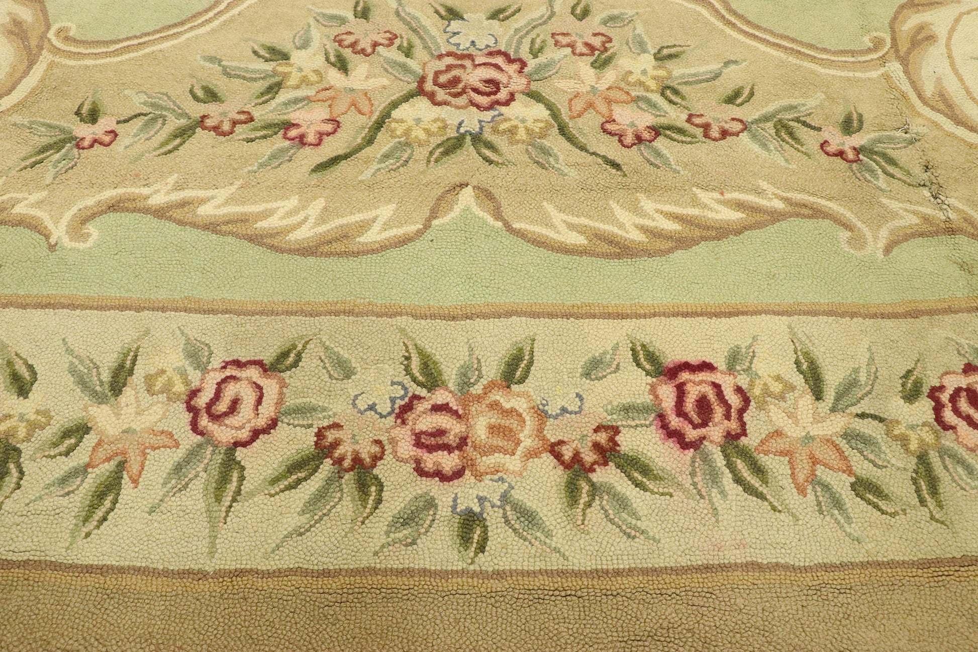 12 x 18 Antique Floral Hooked Rug 70860