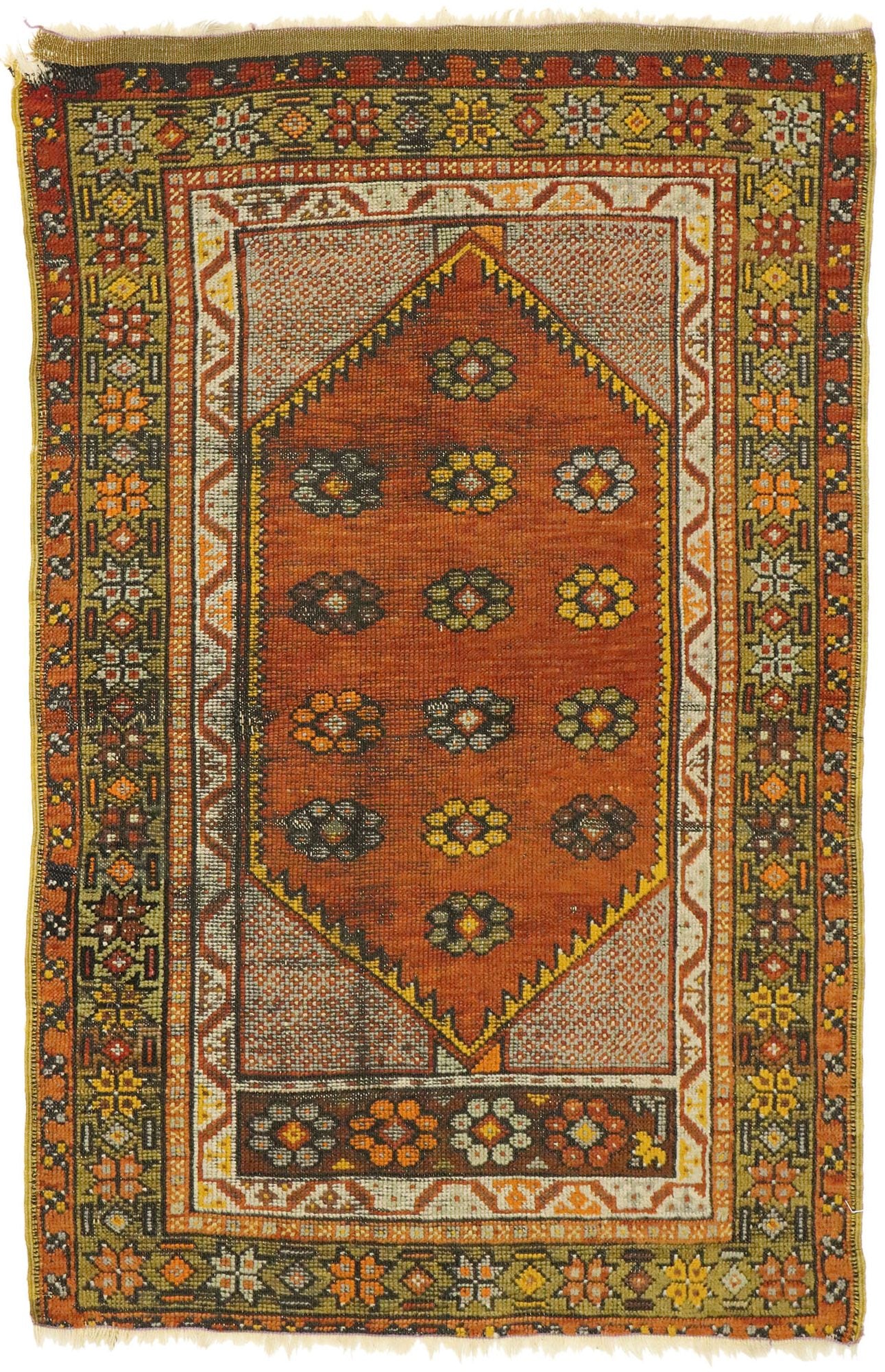 3 x 4 Vintage Turkish Oushak Rug 70866