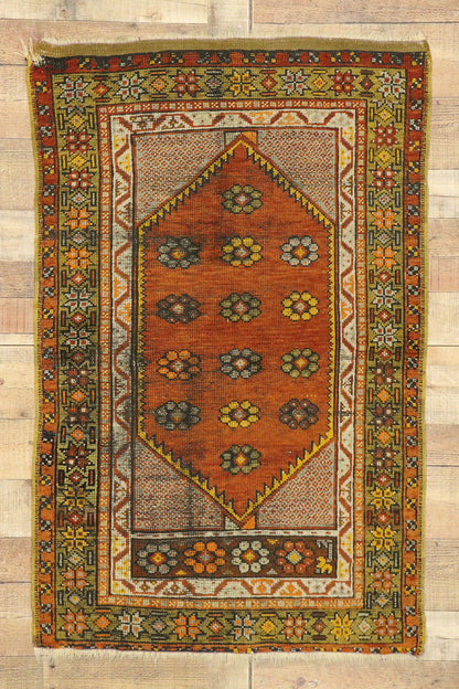 3 x 4 Vintage Turkish Oushak Rug 70866