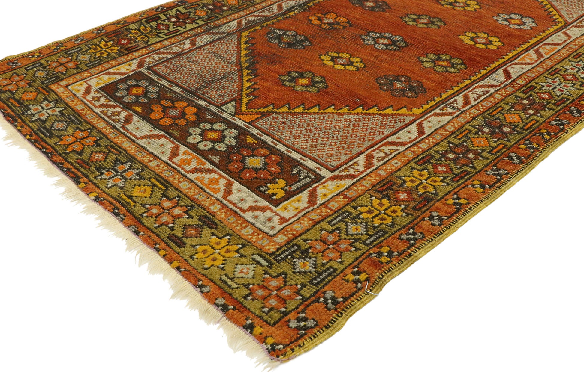 3 x 4 Vintage Turkish Oushak Rug 70866