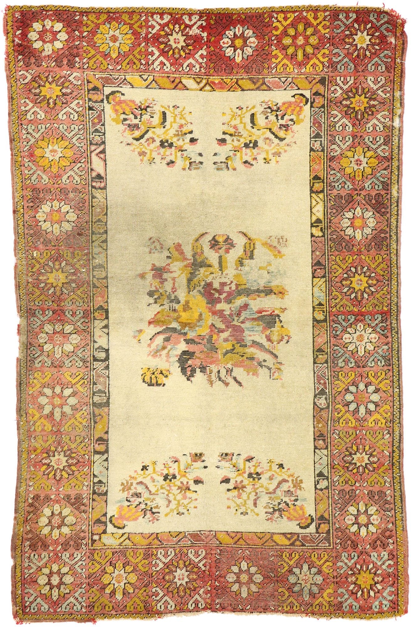 3 x 5 Vintage Turkish Oushak Rug 70870